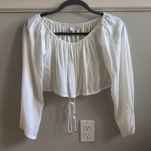 Faithfull the Brand Free People DOEN Cropped white boho anthro shirt top XS 0 2